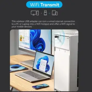 Адаптер WiFi Vention 2.4GHz/5GHz 150/433 Мбіт/с, USB (KDSB0) UA