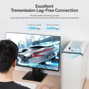 Адаптер WiFi Vention 2.4GHz/5GHz 150/433 Мбіт/с, USB (KDSB0) UA