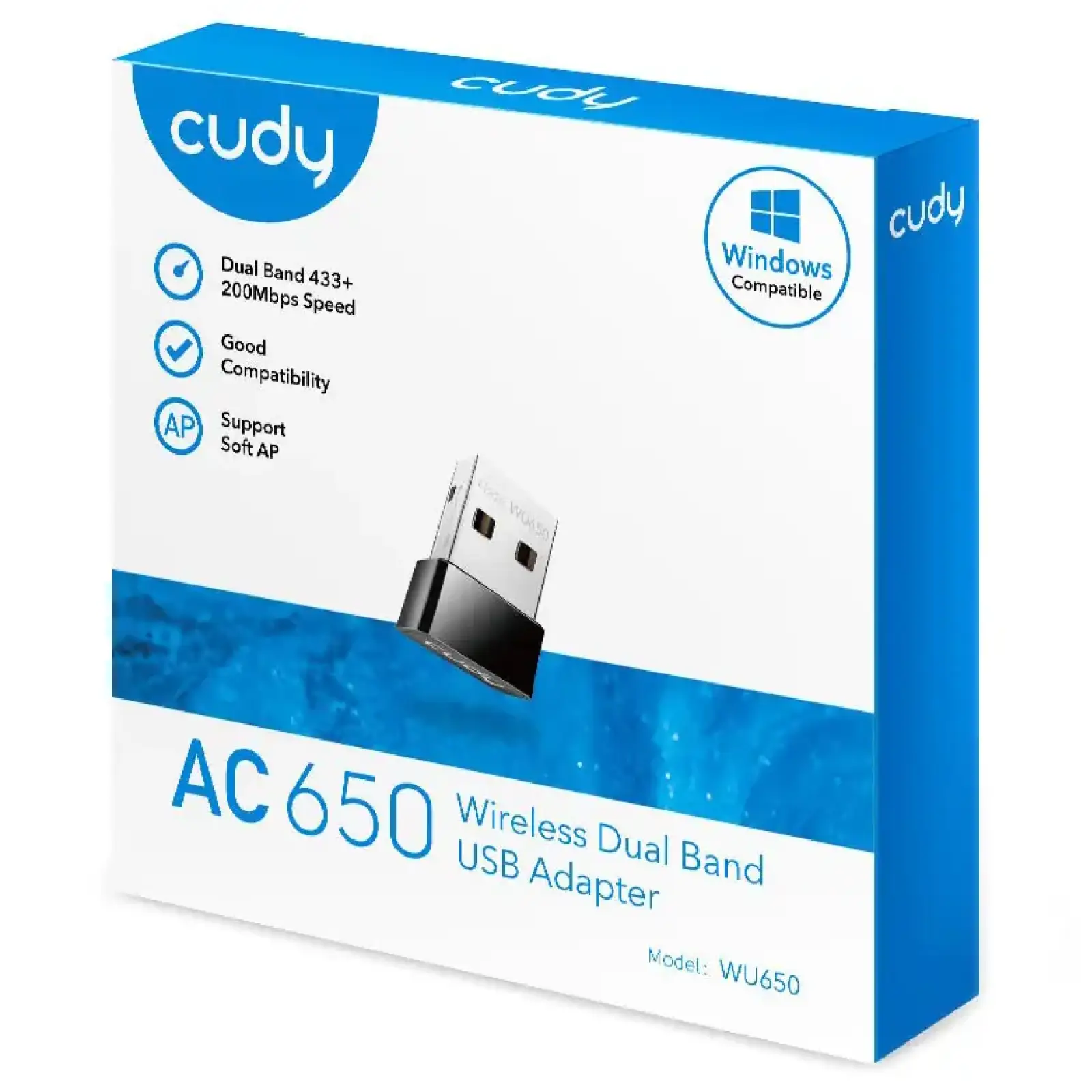Адаптер WiFi Cudy WU650, AC650 Wi-Fi Mini USB Adapter UA