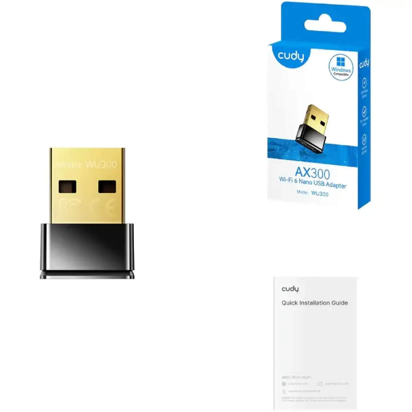 Адаптер WiFi Cudy WU300, AX300 Wi-Fi 6 Nano USB Adapter UA