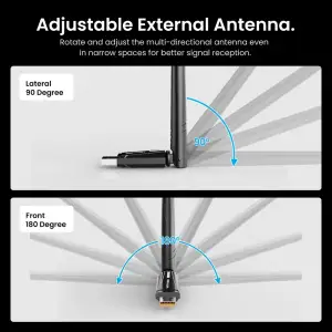 Адаптер WiFi/Bluetooth 5.4 Vention 2.4GHz/5GHz 286/601 Мбіт/с, USB (KDXB0) UA