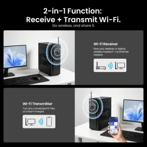 Адаптер WiFi/Bluetooth 5.4 Vention 2.4GHz/5GHz 286/601 Мбіт/с, USB (KDXB0) UA