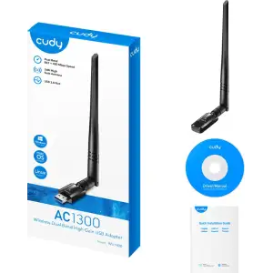 Адаптер WiFi Cudy WU1400, AC1300 Wi-Fi High Gain USB 3.0 Adapter UA