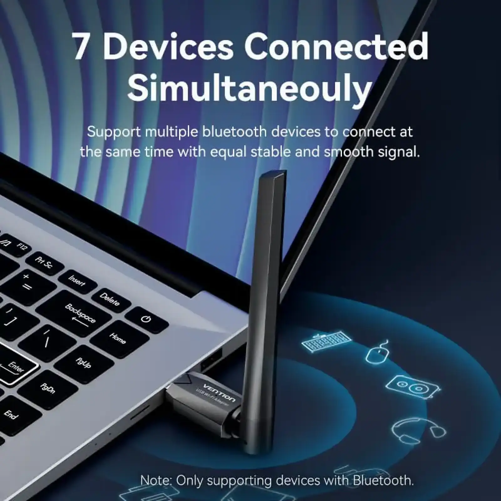 Адаптер WiFi Vention 2.4GHz/5GHz 200/433 Мбіт/с, USB (KDTB0) UA