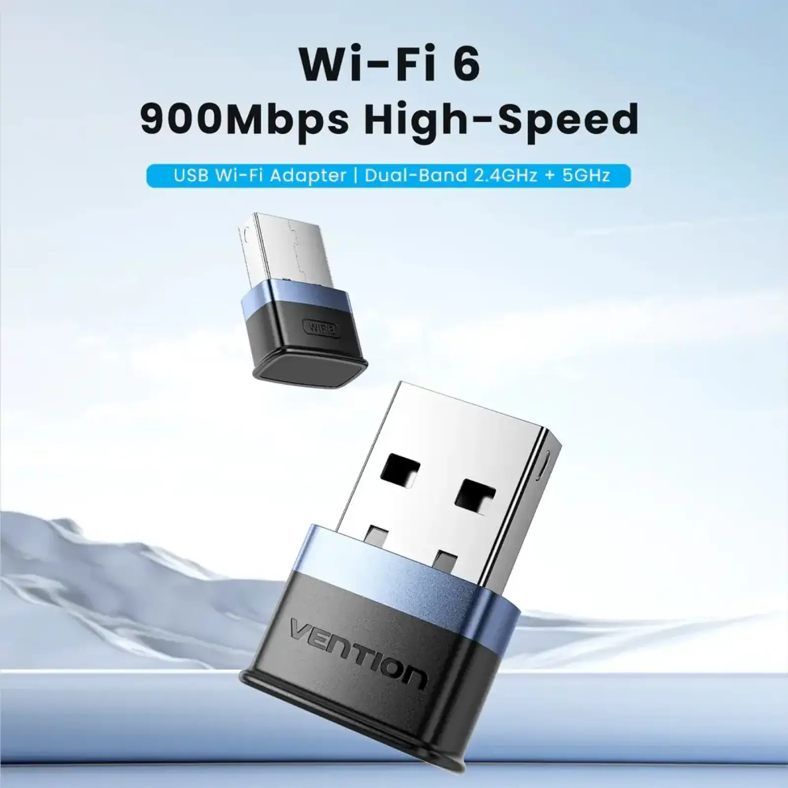 Адаптер WiFi 6 Vention 2.4GHz/5GHz 286/600 Мбіт/с, USB (KDEB0) UA