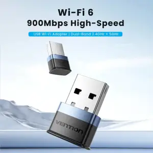 Адаптер WiFi 6 Vention 2.4GHz/5GHz 286/600 Мбіт/с, USB (KDEB0) UA