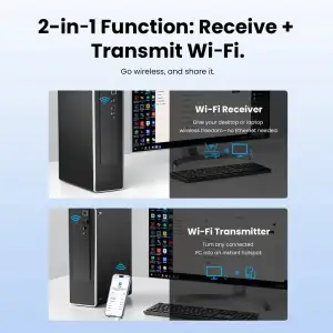 Адаптер WiFi 6 Vention 2.4GHz/5GHz 286/600 Мбіт/с, USB (KDEB0) UA