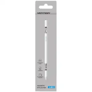 Стилус - ручка для ємнісних екранів 3-в-1 Magnetic Stylus Pen White Aluminum Alloy Type Vention (KQLW0) UA