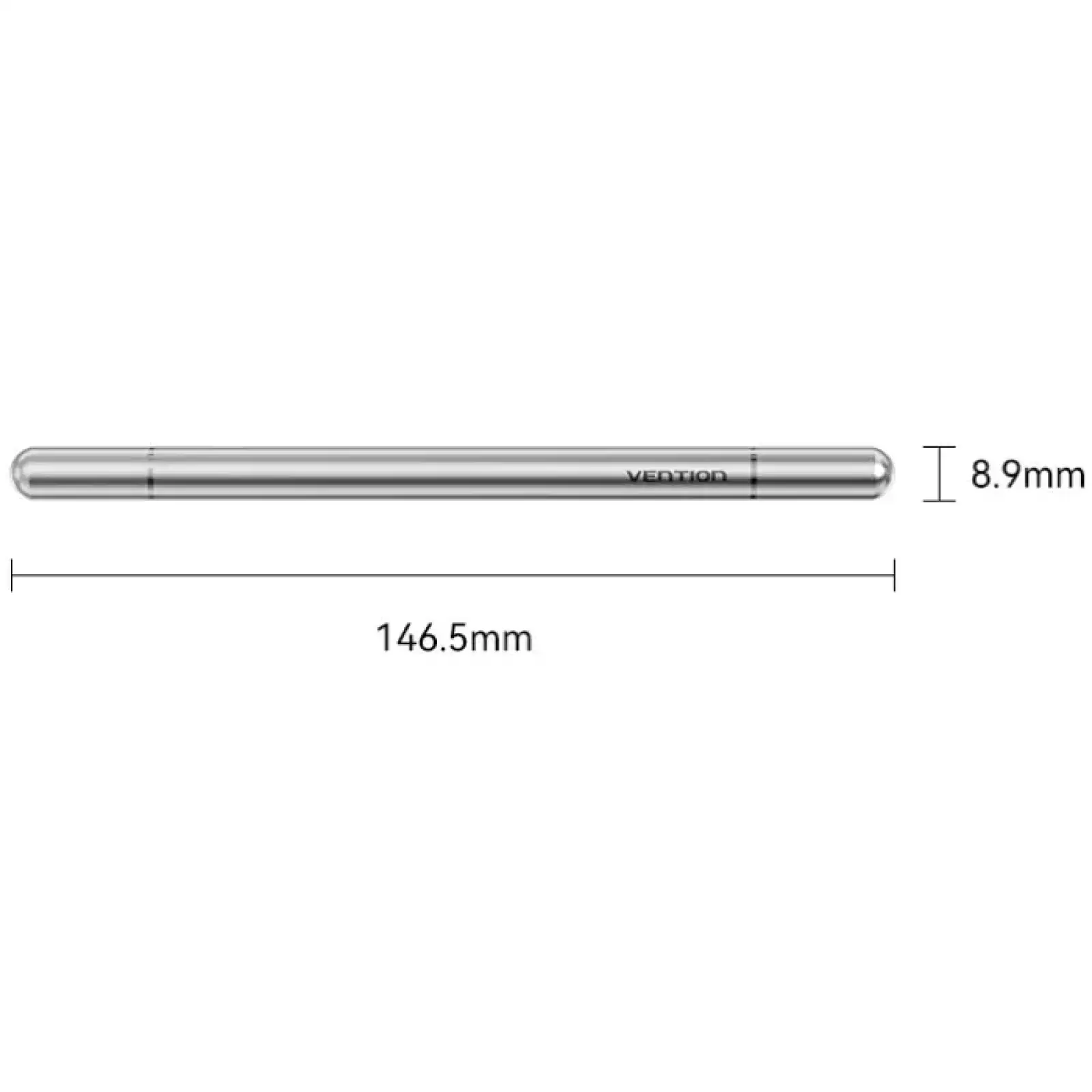 Стилус - ручка для ємнісних екранів 2-в-1 Stylus Pen Gray Aluminum Alloy Type Vention (KQMH0) UA