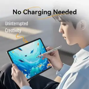 Стилус - ручка для ємнісних екранів 2-в-1 Stylus Pen Gray Aluminum Alloy Type Vention (KQMH0) UA