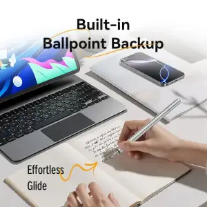 Стилус - ручка для ємнісних екранів 2-в-1 Stylus Pen Gray Aluminum Alloy Type Vention (KQMH0) UA