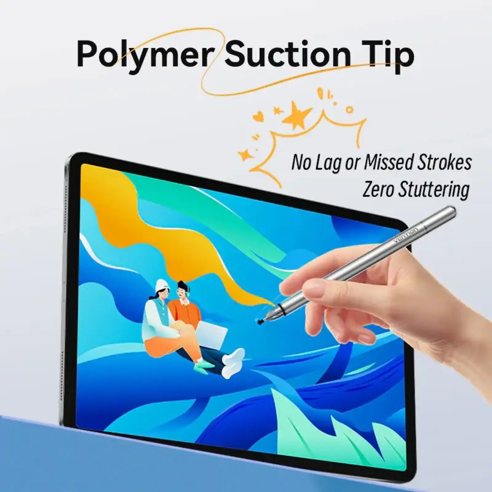 Стилус - ручка для ємнісних екранів 2-в-1 Stylus Pen Gray Aluminum Alloy Type Vention (KQMH0) UA