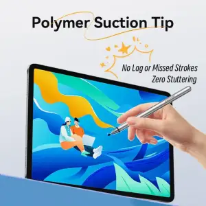 Стилус - ручка для ємнісних екранів 2-в-1 Stylus Pen Gray Aluminum Alloy Type Vention (KQMH0) UA