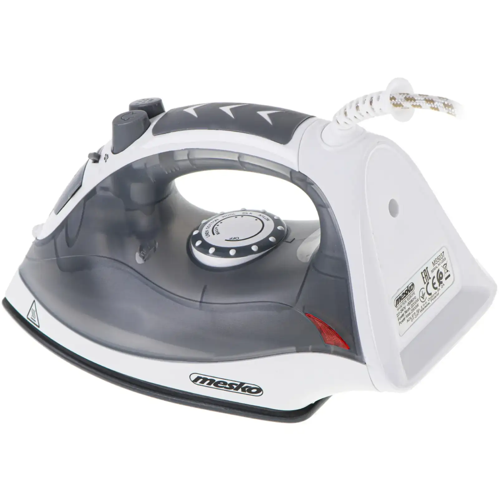 Праска Mesko MS 5037 grey 2800Вт/ 170 мл/ кераміка/ сухе прасування/ сіра (MS5037) UA