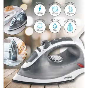 Праска Mesko MS 5037 grey 2800Вт/ 170 мл/ кераміка/ сухе прасування/ сіра (MS5037) UA