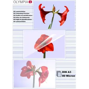 Плівка для ламінування Olympia Laminating Pouches, A3, 80 Mic 50 pcs (9174) UA