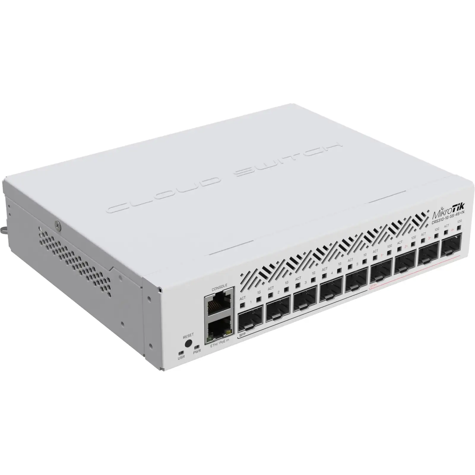 Комутатор Mikrotik CRS310-1G-5S-4S+IN, 1xGE LAN, 5xSFP, 4xSFP+, CPU ARM v7, RAM 256Mb UA