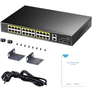 Комутатор Cudy GS1026PS2, 24-Gigabit PoE+ Switch with 2 Uplink Gig Ports and 2 Gig SFP Slots 300W UA
