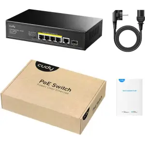 Комутатор Cudy GS1005PTS1, 5 порт Gigabit PoE+ Switch with 1 SFP Port 120W UA