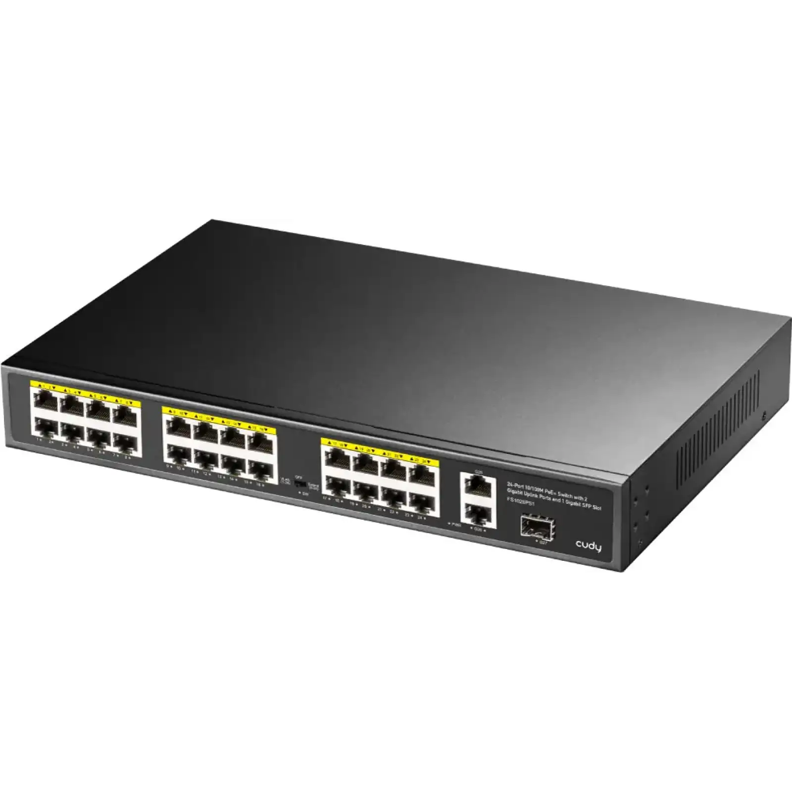 Комутатор Cudy FS1026PS1, 24 порт10/100M PoE+ Switch with 2 Gigabit Port+ 1SFP 300W UA