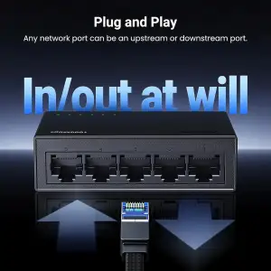 Комутатор Ugreen, 5-Port Gigabit Ethernet Switch (CM833) UA