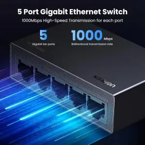 Комутатор Ugreen, 5-Port Gigabit Ethernet Switch (CM833) UA