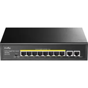 Комутатор Cudy GS1010PE, 8-Port Gigabit PoE+ Switch with 2 Gigabit Uplink Ports 120W UA