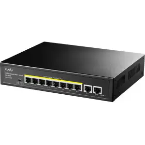 Комутатор Cudy GS1010PE, 8-Port Gigabit PoE+ Switch with 2 Gigabit Uplink Ports 120W UA