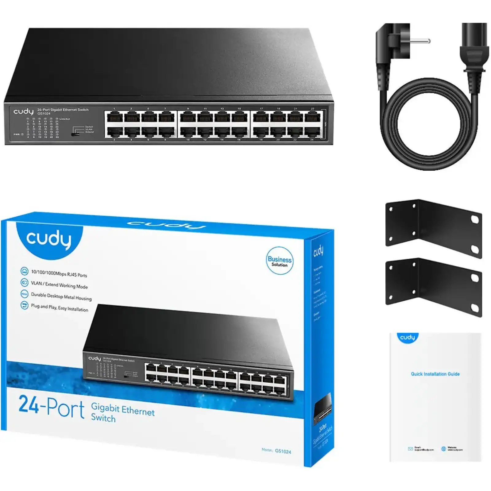Комутатор Cudy GS1024, 24 портовий Gigabit Metal Switch UA