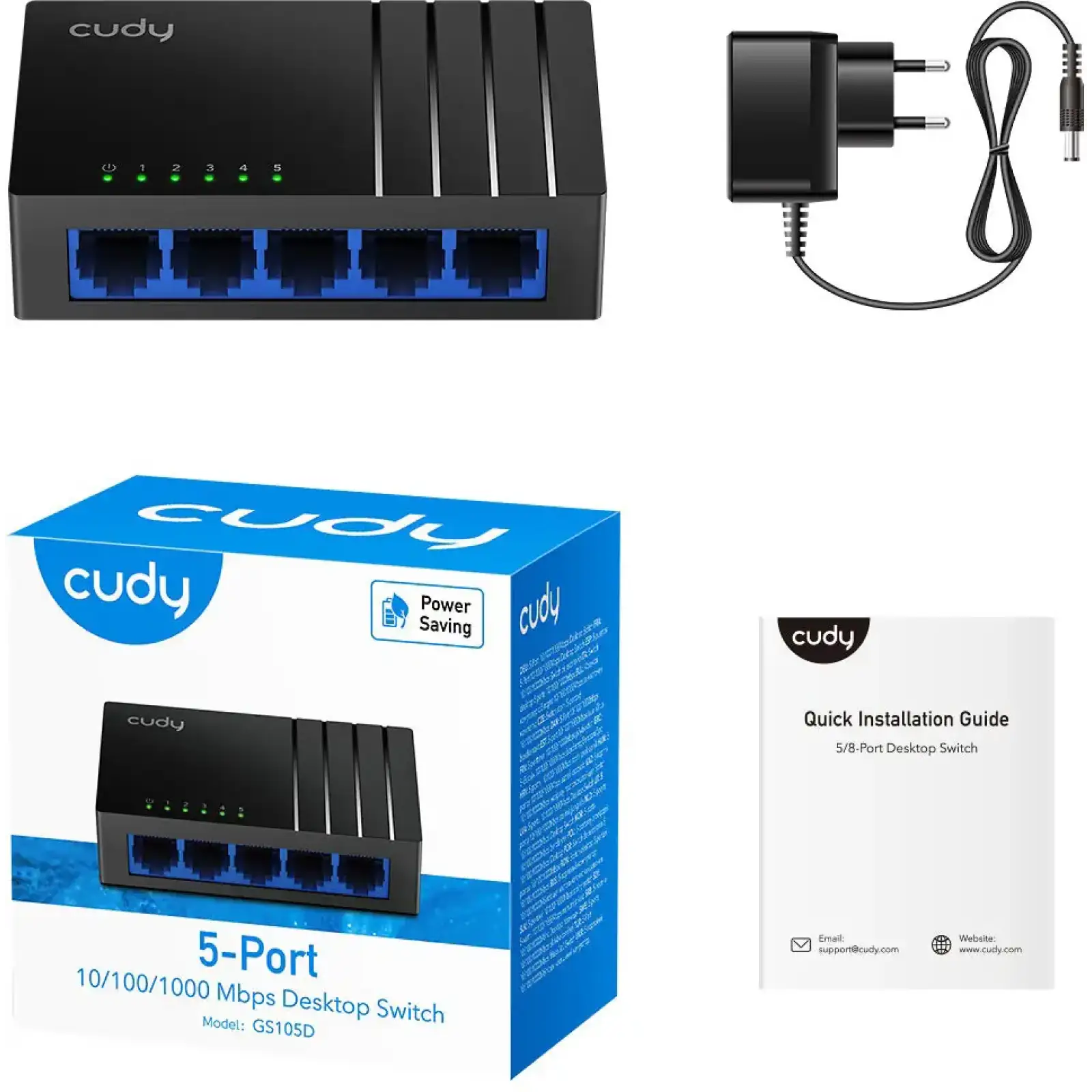 Комутатор Cudy GS105D, 5 портовий Gigabit Desktop Switch UA
