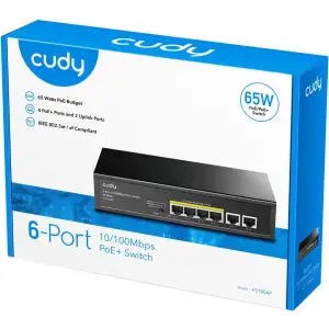 Комутатор Cudy FS1006P, 6 портовий 10/100M PoE+Switch 60W UA