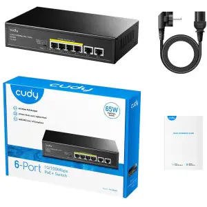 Комутатор Cudy FS1006P, 6 портовий 10/100M PoE+Switch 60W UA