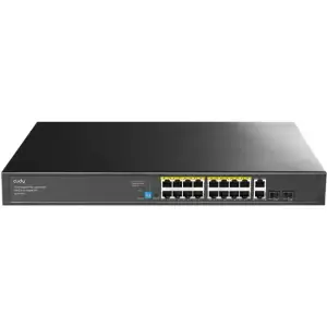 Комутатор Cudy GS1018PS2, 16-Port Gigabit PoE+ Switch with 2 Uplink Gigabit Ports and 2 Gigabit SFP UA