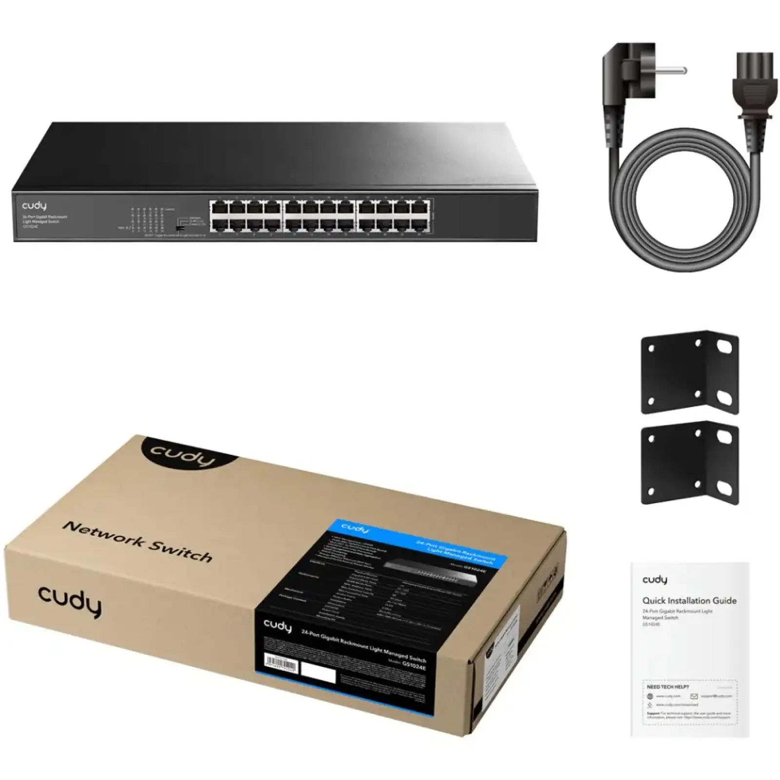 Комутатор Cudy GS1024E, 24-Port Gigabit Easy-Managed Switch UA