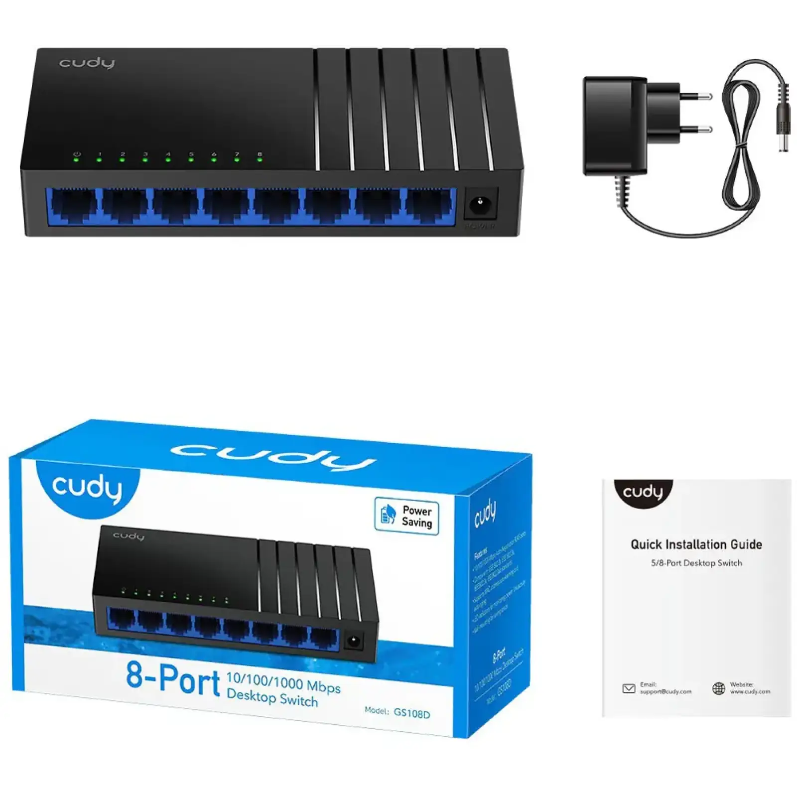 Комутатор Cudy GS108D, 8 портовий Gigabit Desktop Switch UA