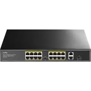 Комутатор Cudy FS1018PS1, 16 порт 10/100M PoE+ Switch with 2 Gigabit Uplink and 1 SFP Port 200W UA