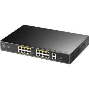 Комутатор Cudy FS1018PS1, 16 порт 10/100M PoE+ Switch with 2 Gigabit Uplink and 1 SFP Port 200W UA