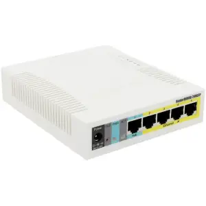 Комутатор Mikrotik RB260GSP, 5 Gigabit ports and SFP cage, SwOS, plastic case, PSU, POE-OUT (CSS106-1G-4P-1S) UA