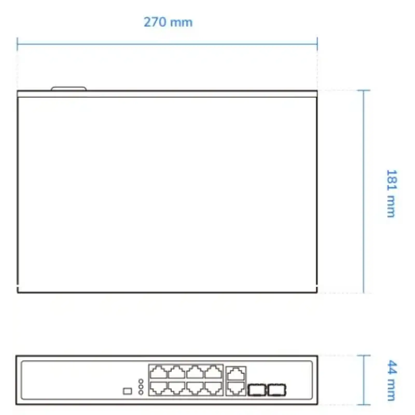 Комутатор VIVOTEK AW-FGT-100D-120, Unmanaged 8xFE PoE + 2xGE Combo Switch UA