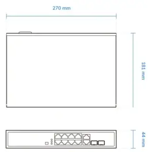 Комутатор VIVOTEK AW-FGT-100D-120, Unmanaged 8xFE PoE + 2xGE Combo Switch UA