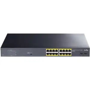 Комутатор Cudy GS1020PS2, 16-Port Gigabit PoE+ Switch with 2 Gigabit SFP ports 200W UA