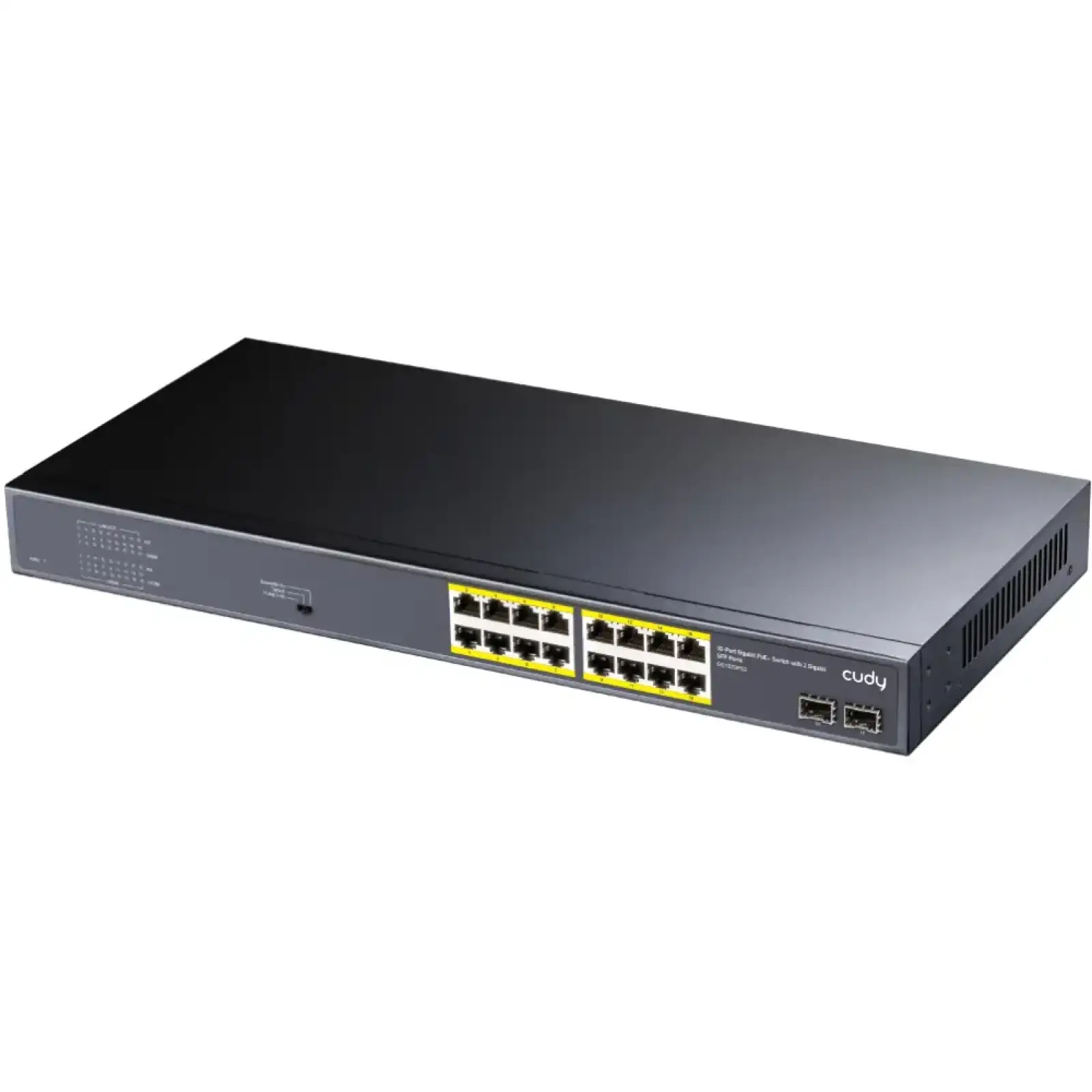 Комутатор Cudy GS1020PS2, 16-Port Gigabit PoE+ Switch with 2 Gigabit SFP ports 200W UA