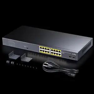Комутатор Cudy GS1020PS2, 16-Port Gigabit PoE+ Switch with 2 Gigabit SFP ports 200W UA