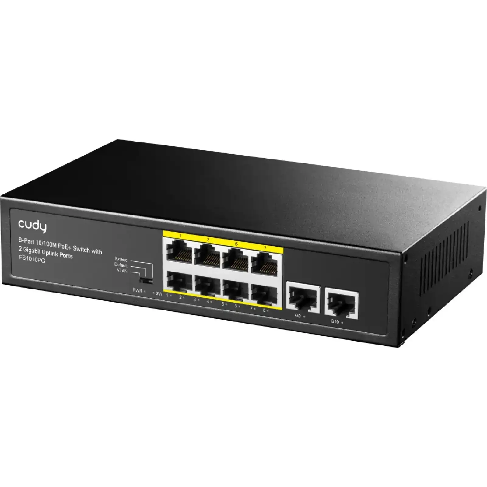 Комутатор Cudy FS1010PG, 8 портовий 10/100M PoE+ Switch with 2 Gigabit Uplink Ports 120W UA