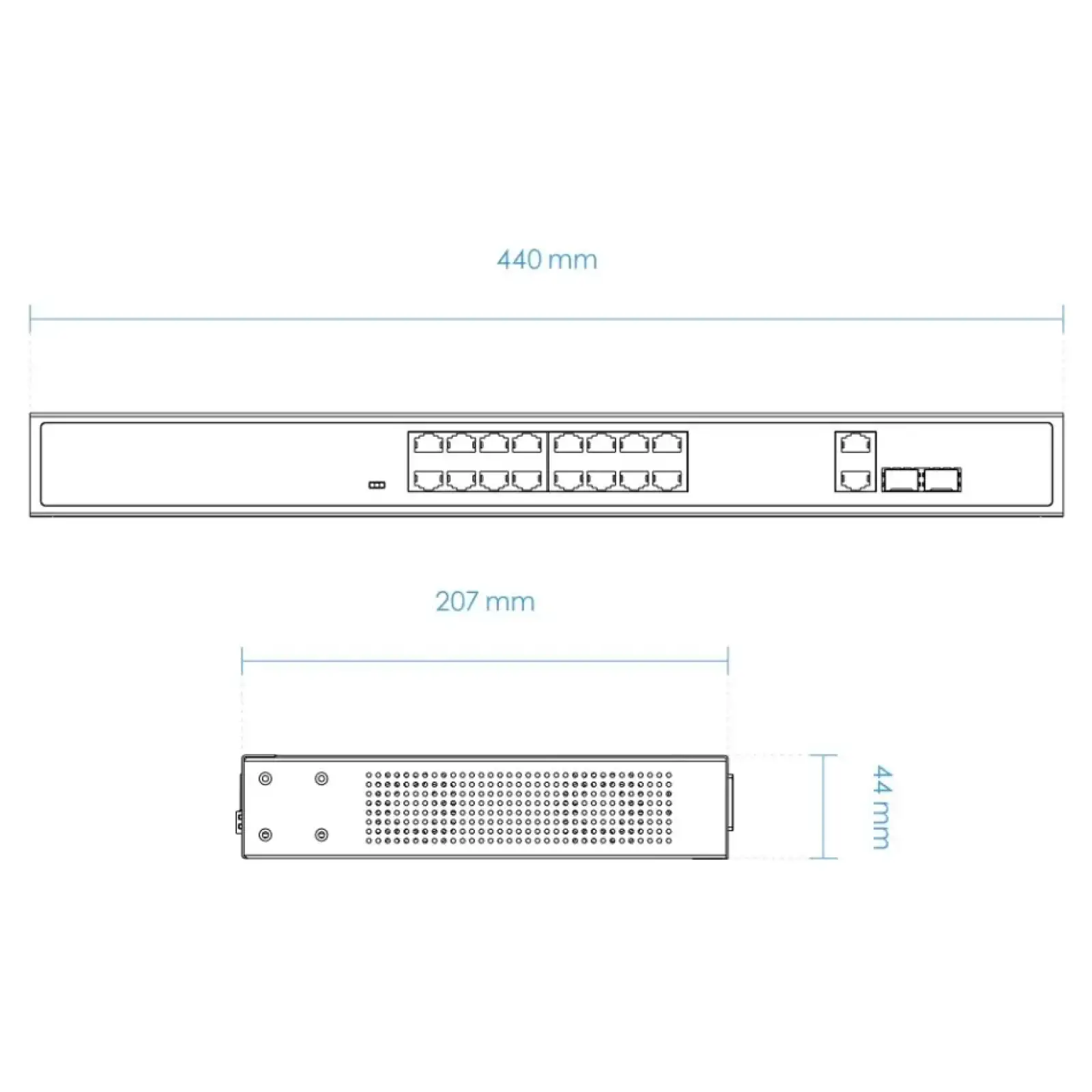 Комутатор VIVOTEK AW-FGT-180D-250, Unmanaged 16xFE PoE + 2xGE Combo Switch UA
