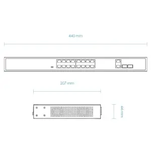 Комутатор VIVOTEK AW-FGT-180D-250, Unmanaged 16xFE PoE + 2xGE Combo Switch UA