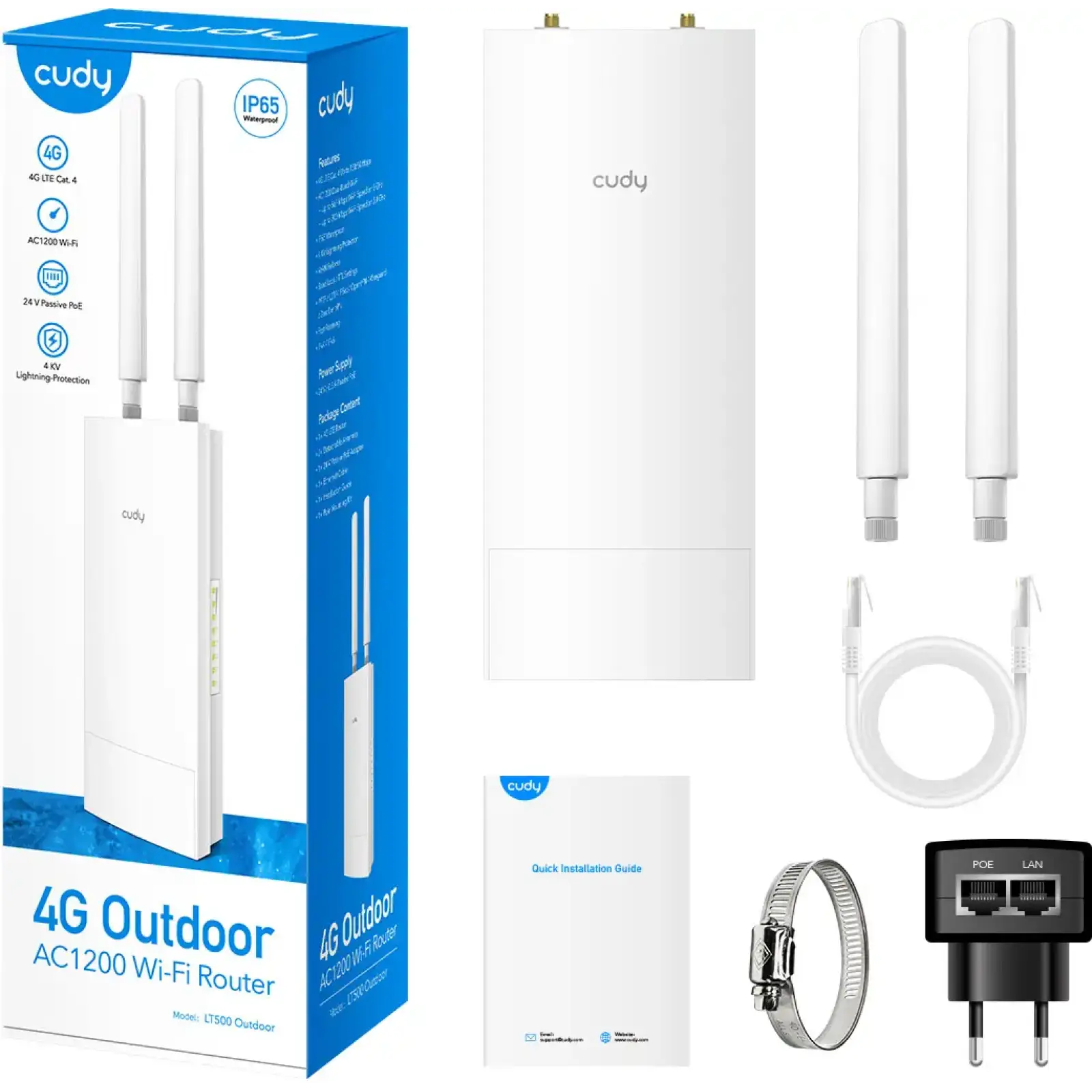 Маршрутизатор Cudy LT500 Outdoor, 4G LTE Cat 4 AC1200 Wi-Fi Router UA