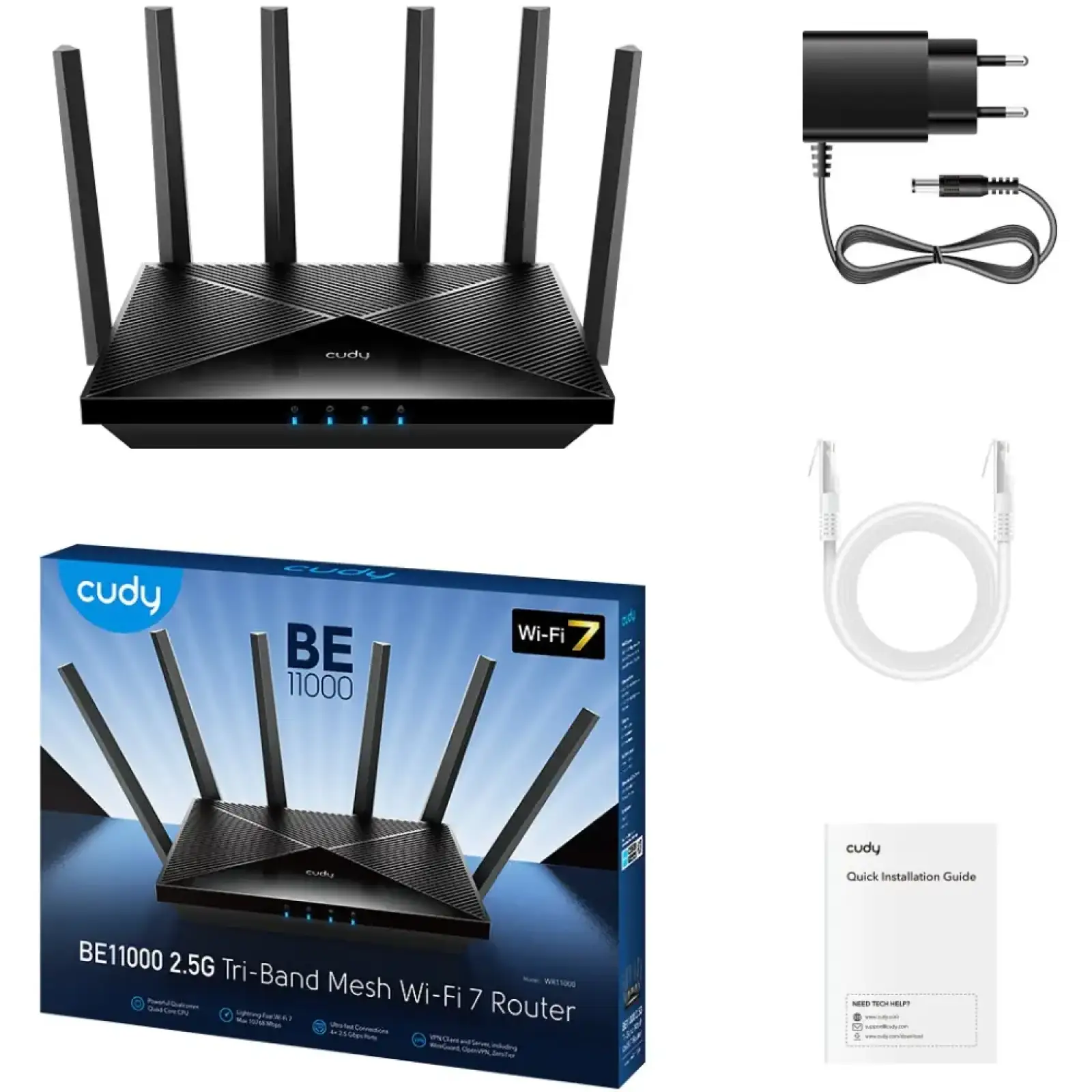 Маршрутизатор Cudy WR6500,BE6500 2.5G Wi-Fi 7 Router (WR6500H) UA