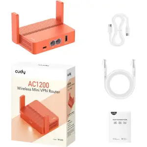 Маршрутизатор Cudy TR1200, AC1200 Wi-Fi Mesh Router w USB, 2×10/100Mbps RJ45, USB Type-C power in. UA