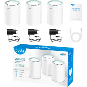 Система WiFi Cudy M1300(3-pack), AC1200 Wi-Fi Gigabit Mesh Solution UA